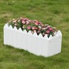 Gardenised Rectangular Traditional Fence Design Vinyl Planter Box - 3 of 4