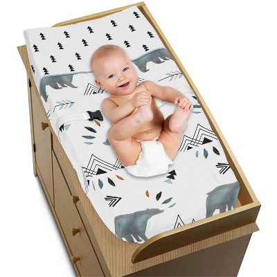 Slate Blue and Black Bear Mountain Changing Pad Cover