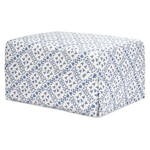Sarah Flint x Namesake Crawford Gliding Ottoman - Blue Lattice Performance Eco-Weave - 1 of 4