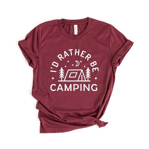 Simply Sage Market Women's I'd Rather Be Camping Tent Short Sleeve Graphic Tee - 1 of 4