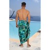 HAPPY BAY Men's Sarong Beach Wrap Bath Swim Pareo One Size Denim Leaves - 4 of 4