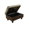 DOMETOUR Taupe Flannel & PVC Storage Ottoman with Lid for Living Room or Bedroom - 4 of 4
