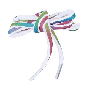 Elerevyo Reflective Oval Half Round Colorful Shiny Shoe Laces for Sneakers Basketball Shoes 2 Pairs - 1 of 4