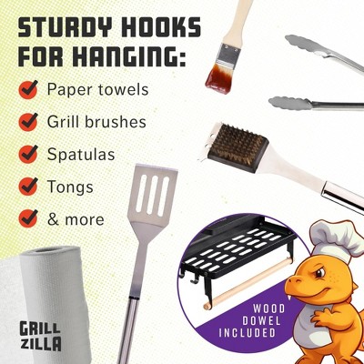 Grillzilla Black Powder-Coated Magnetic Grill Caddy