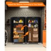 72" Locking Garage Storage Cabinet with Wheels & Pegboard | Heavy-Duty Steel w/ 4 Adjustable Shelves | Workshop, Home Office Organizer - 3 of 4