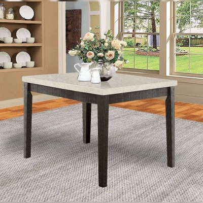 Nolan White Marble and Dark Oak Counter Height Table