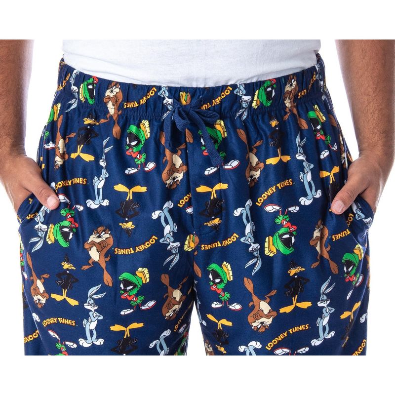 Looney Tunes Men's Daffy Duck Bugs Bunny Taz Marvin Martian Pajama Pants Looney Tunes, 3 of 7