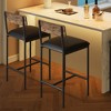 Garvee Bar Stools Set of 2, Kitchen Bar Stools with Footrest for Kitchen Island, Apartment, Counter Bar, Rustic Brown - 2 of 4