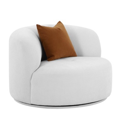 TOV Furniture Fickle Velvet Swivel Chair in Grey