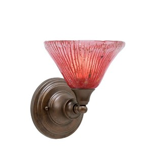 Toltec Lighting Any 1 - Light Sconce in  Bronze with 7" Raspberry Crystal Shade - 1 of 1