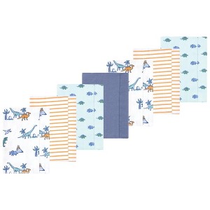 Luvable Friends Hudson Baby Flannel Burp Cloths 7pk Set - 1 of 2