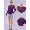 INSPIRE CHIC Women's Sheer Mesh Long Sleeve Crew Neck Double Layered Party Shirts - 2 of 4