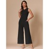 INSPIRE CHIC Women's Dressy Casual One Piece Outfits Sleeveless Crewneck Wide Leg Summer Jumpsuit - 4 of 4