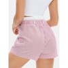 EXLURA Women's Stripe Print Exposed Boxer Shorts Elastic High Waisted Wide Leg Y2K Workout Gym Shorts - 4 of 4