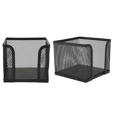 Mind Reader Set of 2 small 4" x 4" Metal Mesh Sticky Note Holders