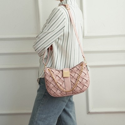 MKF Collection Solari Vegan Leather Women's Shoulder Bag Braided Chain by Mia K - Red — фото 4
