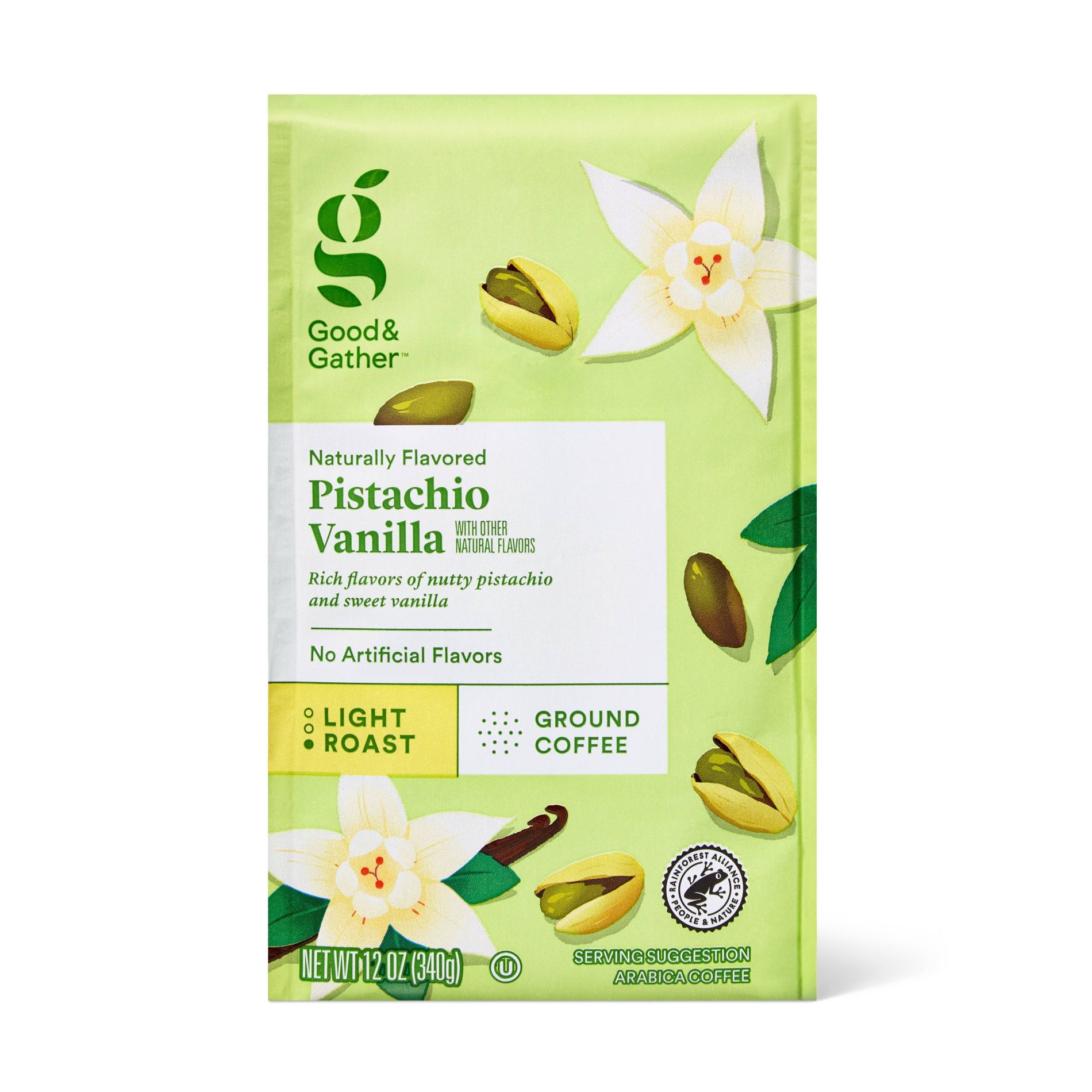 Naturally Flavored Pistachio Vanilla Light Roast Ground Coffee - 12 oz - Good & Gather™
