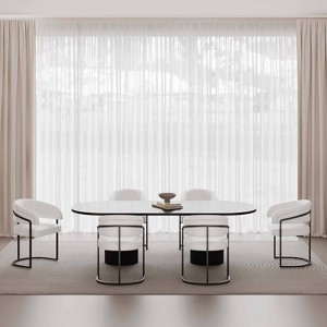 Manhattan Comfort Set of 6 Augusta Modern Leatherette Upholstered Dining Chairs - 1 of 4