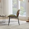 Mid-Century Modern Shell Lounge Chair with Curved Seat and Fabric/PU Leather Upholstery for Living Room or Bedroom-Cuddlewood - 3 of 4