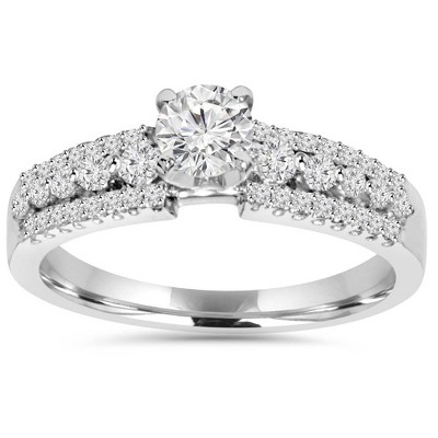 Pompeii3 5/8ct Pave Diamond Engagement Ring 14K White Gold