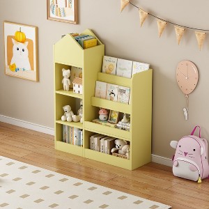 CAVINAS Bookcases for Living Room Toy Storage Organizer Kids Wood Display Bookcase Children Multi Shelf Cubby for Books, Toys Shelf - 1 of 4