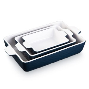 GustoWave Baking Dish 3-piece Sets, Ceramic Baking dishes for Oven, Bakeware, Rectangular Baking Pan with Handles, for Cooking, Kitchen, Cake - 1 of 4