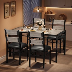 CuisinSmart Dining Table Set for 4, Dining Room Table Set for 4 with Upholstered Chairs, Kitchen Table Chairs Set of 4 with Corner Protector - 1 of 4