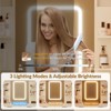 Vanity Desk with Mirror, LED Lights, Power Outlet, Makeup Vanity Table with 6 Drawers - 3 of 4