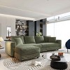 4-Seat Sofa with Ottoman for Living Room, Deep Seat Cloud Couch with Cushions, Plush Corduroy Lounge Sofa with Wood Frame-Coolbibila - 2 of 4
