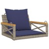 vidaXL Swing Bench with Cushions Gray 24.8"x24.4"x15.7" Poly Rattan - 2 of 4