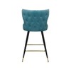 Meridian Furniture,Hendrix Blue Vegan Leather Counter/Bar Stool, Set of 2 - 4 of 4