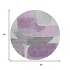 HomeRoots 8' Purple And Gray Round Abstract Washable Indoor Outdoor Area Rug - 3 of 4