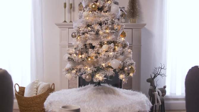 Best Choice Products Pre-Lit Holiday Christmas Pine Tree w/ Snow Flocked Branches, Warm White Lights, 2 of 15, play video