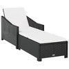 vidaXL Sun Lounger with Cream White Cushion Poly Rattan Black - 2 of 4