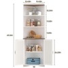 Corner Cabinet with Barn Doors and Shelves, 65.16" Tall Bookshelf Display Cabinet - 2 of 4