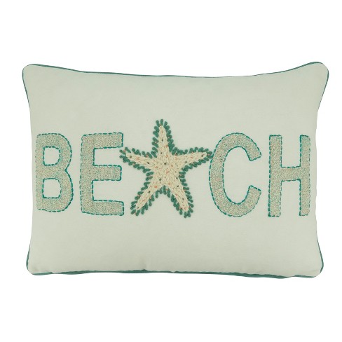 Saro Lifestyle Throw Pillow Cover With Beach Design 14 x20