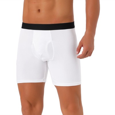 INSPIRE CHIC Men's Lightweight Solid Color Soft Stretch Open-fly Basic Boxer Briefs