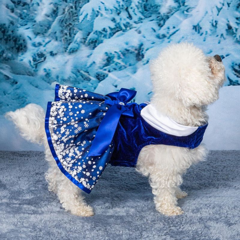 Doggie Design Holiday Dog Harness Dress- Snowflakes, 3 of 6