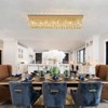 Ludomide Luxury Flush Mount Ceiling Light Fixture, Rectangular Raindrop Crystal Chandelier for Dining Room - 3 of 4
