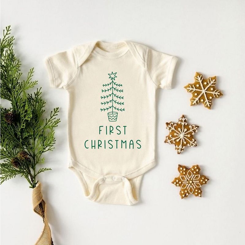 The Juniper Shop First Christmas Tree Baby Bodysuit, 2 of 3