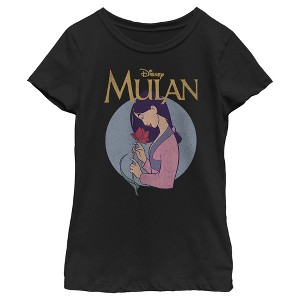 Girl's Mulan Smelling the Flower T-Shirt - 1 of 4