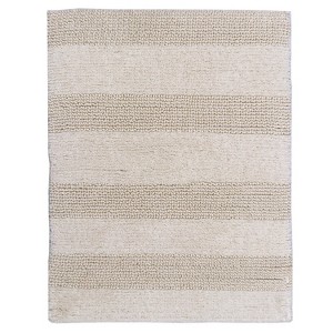 Knightsbridge Stylish And Comfortable All Season Traditional Wide Cut Design Cotton Bath Rug Set 20" X 30" Ivory - 1 of 4