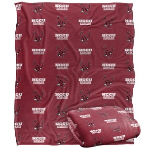 North Carolina Central University Logo Pattern Silky 50x60 Blanket, 1 Sided - 1 of 4