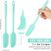 JDICTION 2-Pack Silicone Jar Spatula Set - Long Handle Non-Stick Rubber Scraper, Heat Resistant For Blenders, Cooking, Baking, Mixing (Mint) - 2 of 4