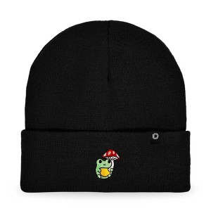 Dalix Mushroom Frog Embroidered Beanie Hat Cotton Cute Winter Fall Cap Womens - 1 of 4