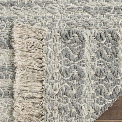 Handmade Tufted Geometric Gray Cotton 6' x 9' Area Rug