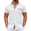 COOFANDY Mens Short Sleeve Dress Shirts Casual Wrinkle Free Shirt Plaid Collar Summer Button Down Shirts - 4 of 4