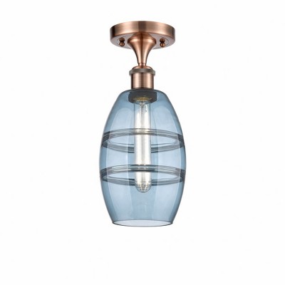 Vaz - 1 Light Semi-Flush Mount In Industrial Style-9.38 Inches Tall and 5.88 Inches Wide