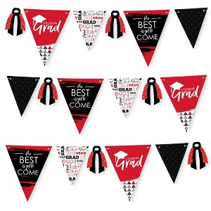 Big Dot of Happiness 30 Piece Red Graduation Party Pennant Triangle Banner - 1 of 4