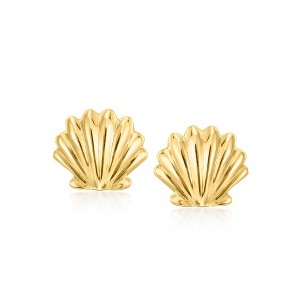 Pure Collection by Ross-Simons Italian 14kt Yellow Gold Seashell Stud Earrings - 1 of 3